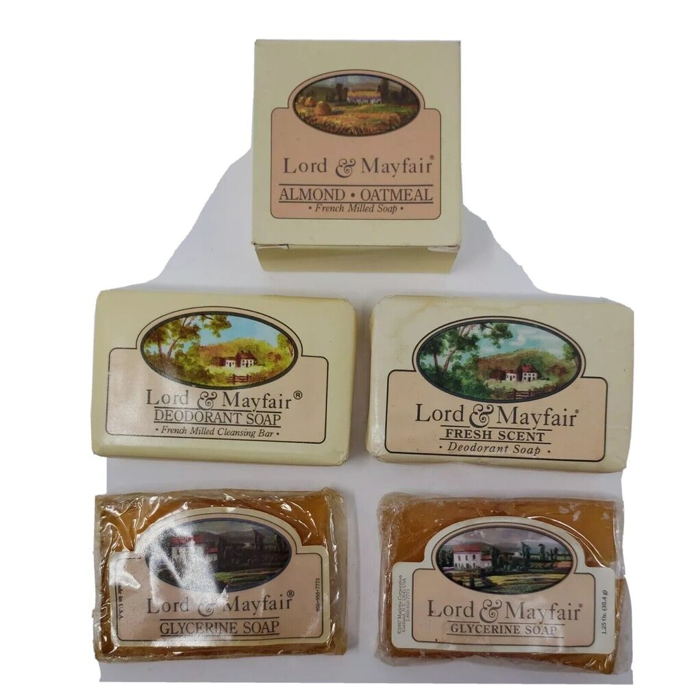 Lord & Mayfair Hotel Bar Soaps Vintage 1987 Lot of 5 Bars Collectible Uncommon